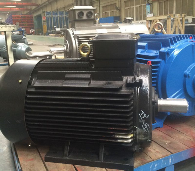 圖為西安西瑪電機生產(chǎn)的YE5系列高效三相異步電機照片